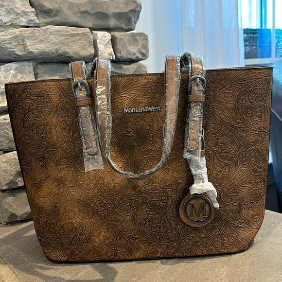 COPY - 2 IN ONE SET! Montana West concealed carry tote & handbag,embossed vegan… - Picture 2 of 16